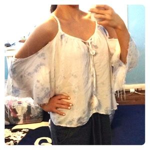 Bohemian Blue Tie up Tye Dye Top